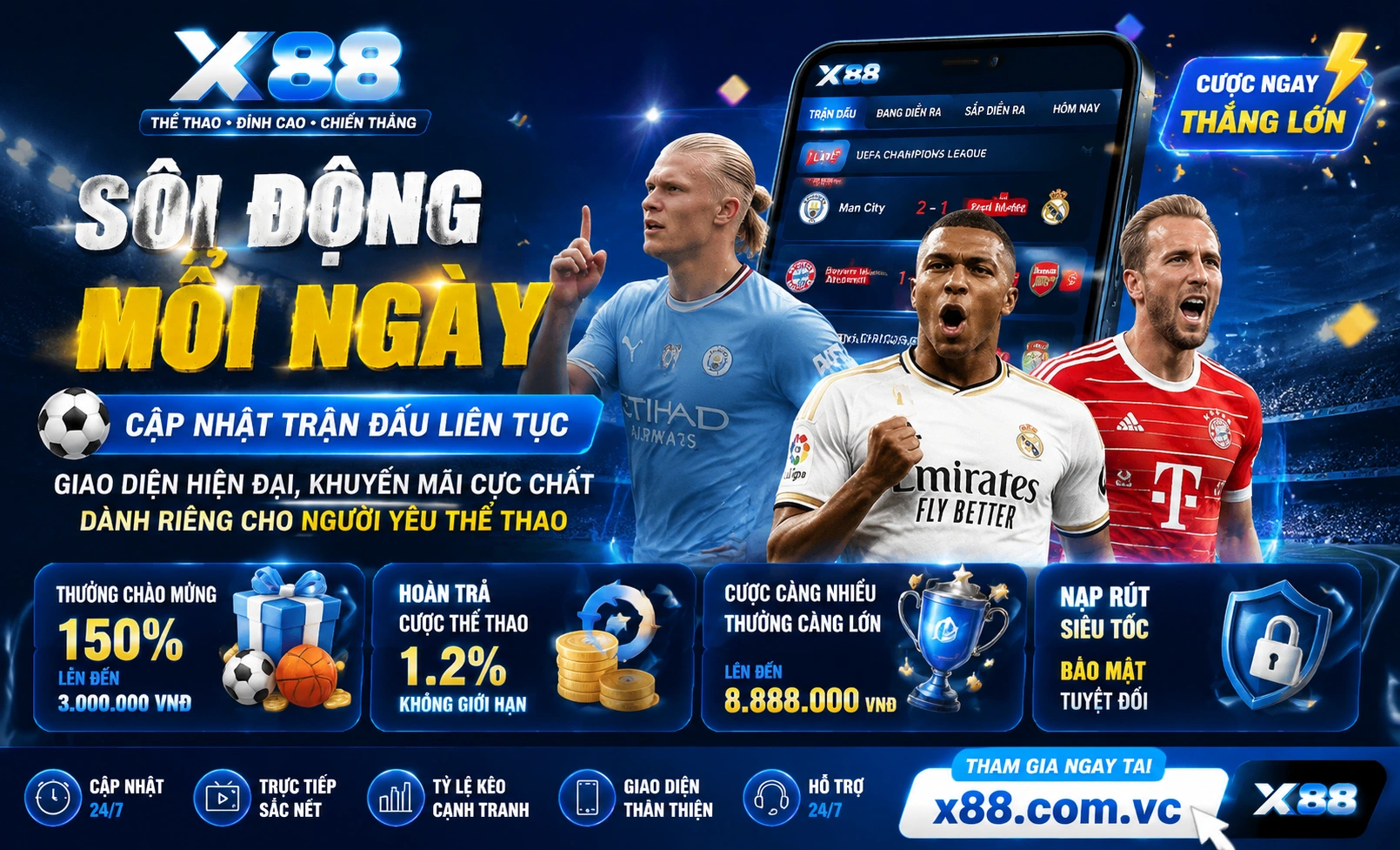 Khu thể thao x88 với giao diện cược trận và odds rõ ràng